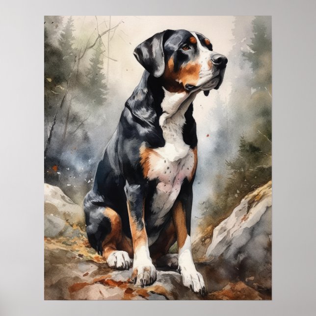 Greater Swiss Mountain Dog Art Print Poster (Front)