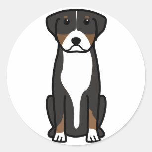 Greater Swiss Mountain Dog Cartoon Classic Round Sticker