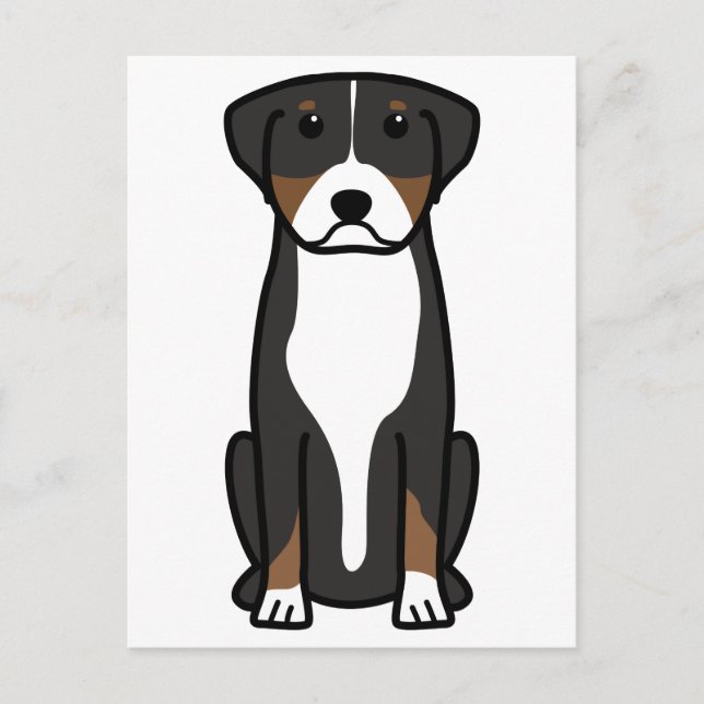 Greater Swiss Mountain Dog Cartoon Postcard (Front)