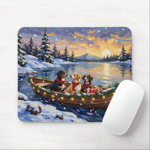 Greater Swiss Mountain Dog Christmas Boat Holiday Mouse Pad