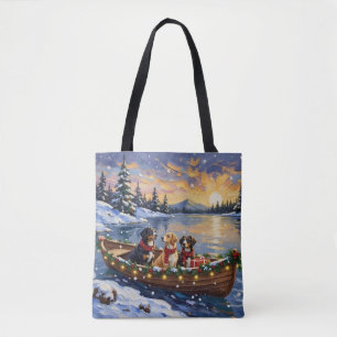 Greater Swiss Mountain Dog Christmas Boat Holiday Tote Bag