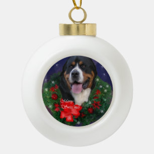 Greater Swiss Mountain Dog Christmas Ceramic Ball Christmas Ornament