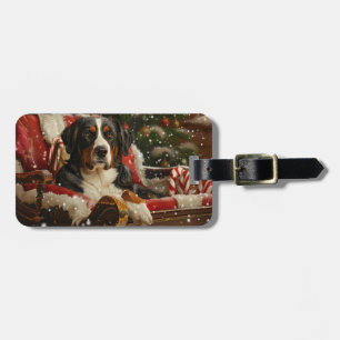 Greater Swiss Mountain Dog Christmas Festive Luggage Tag