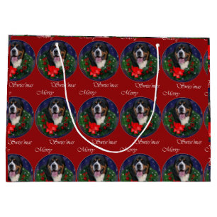 Greater Swiss Mountain Dog Christmas Large Gift Bag