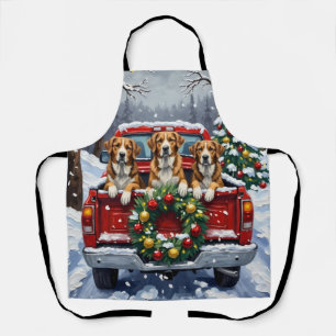 Greater Swiss Mountain Dog Christmas Red Truck Apron
