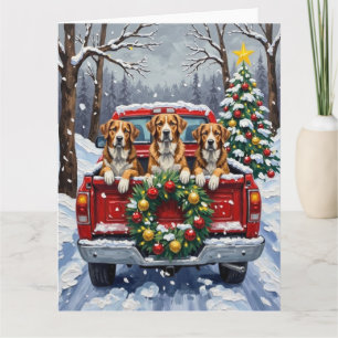 Greater Swiss Mountain Dog Christmas Red Truck Card