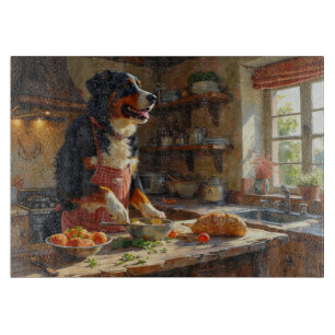 Greater Swiss Mountain Dog Cooking in Kitchen Cutting Board