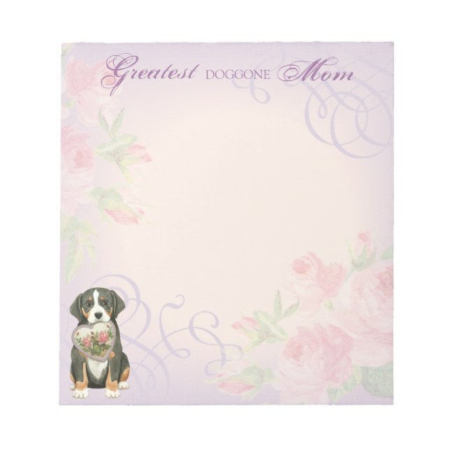Greater Swiss Mountain Dog Heart Mum Notepad (Front)