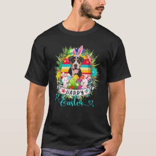 Greater Swiss Mountain Dog In Easter Eggs Basket E T-Shirt