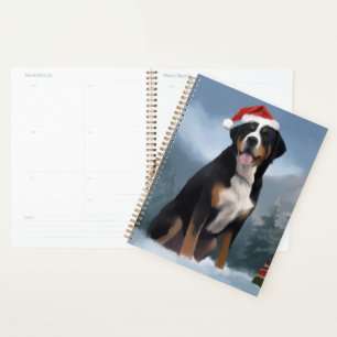 Greater Swiss Mountain Dog in Snow Christmas  Planner