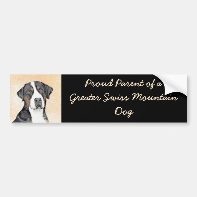 Greater Swiss Mountain Dog Painting - Original Art Bumper Sticker (Front)