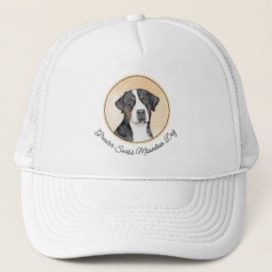 Greater Swiss Mountain Dog Painting - Original Art Trucker Hat