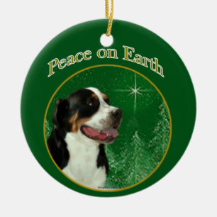 Greater Swiss Mountain Dog Peace Ceramic Tree Decoration