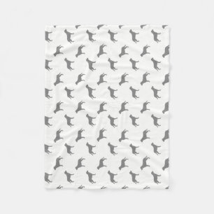 Greater Swiss Mountain Dog Silhouettes Pattern Fleece Blanket