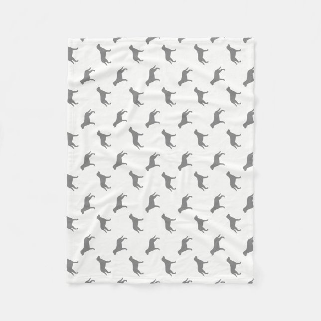 Greater Swiss Mountain Dog Silhouettes Pattern Fleece Blanket (Front)