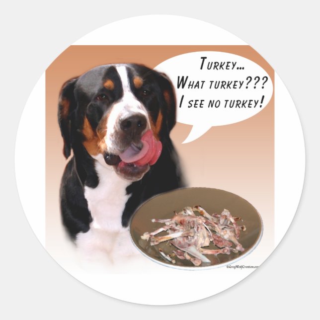 Greater Swiss Mountain Dog Turkey Classic Round Sticker (Front)