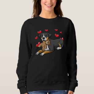 Greater Swiss Mountain Dog With Stuffed Animal Sweatshirt