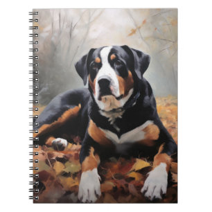 Greater Swiss Mountain  in Autumn Leaves Fall Notebook