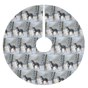 Greater Swiss Mountain Let It Snow Christmas Brushed Polyester Tree Skirt