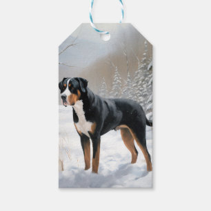 Greater Swiss Mountain Let It Snow Christmas Gift Tags