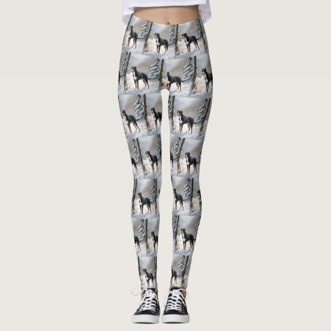 Greater Swiss Mountain Let It Snow Christmas Leggings (Front)