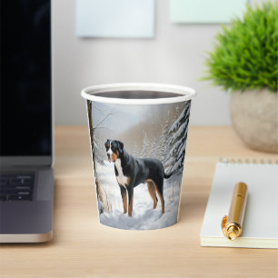 Greater Swiss Mountain Let It Snow Christmas Paper Cups