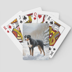 Greater Swiss Mountain Let It Snow Christmas Playing Cards