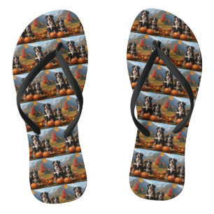 Greater Swiss Mountain Pup Autumn Delight Pumpkin Jandals