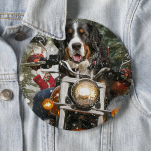 Greater Swiss Mountain Riding Motorcycle Christmas 6 Cm Round Badge