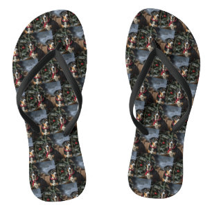 Greater Swiss Mountain Snowy Sleigh Christmas Jandals