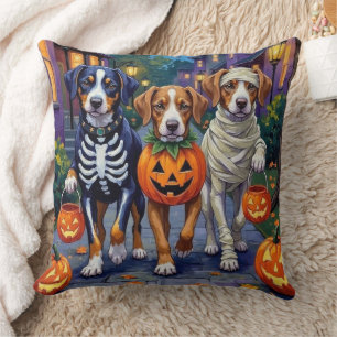 Greater Swiss Mountain Trick-or-Treating Halloween Cushion