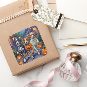 Greater Swiss Mountain Trick-or-Treating Halloween Square Sticker