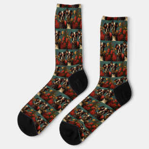 Greater Swiss With Heart Roses Valentine's Day Socks