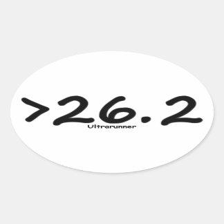 Greater than 26.2 Ultrarunner (4)stickers Oval Sticker