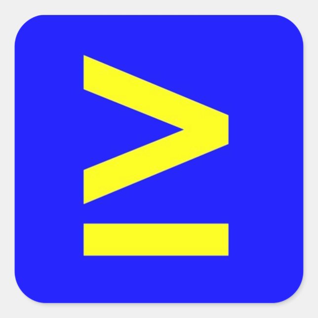 Greater Than or Equal Square Sticker (Front)