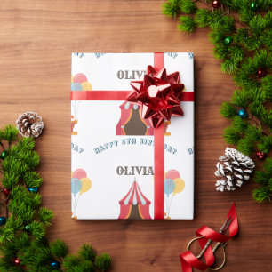 GREATEST 5TH Birthday Party Circus THEME Wrapping Paper