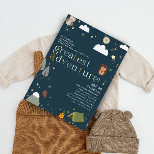 Greatest Adventure Boy Navy Baby Shower Gold