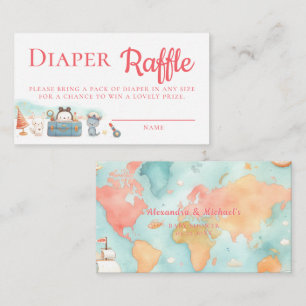Greatest Adventure Pink Diaper Raffle Baby Shower Enclosure Card