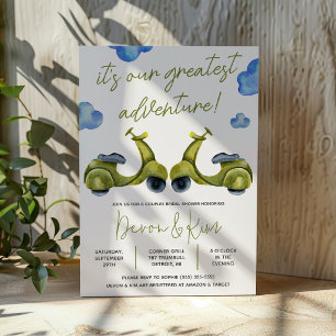 Greatest Adventure, Scooter, Couples Bridal Shower Invitation