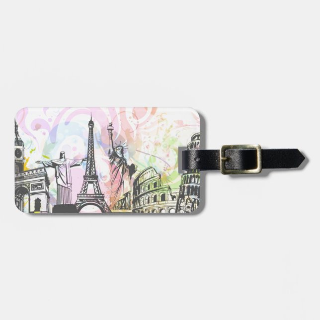 Greatest architectural buildings luggage tag (Front Horizontal)