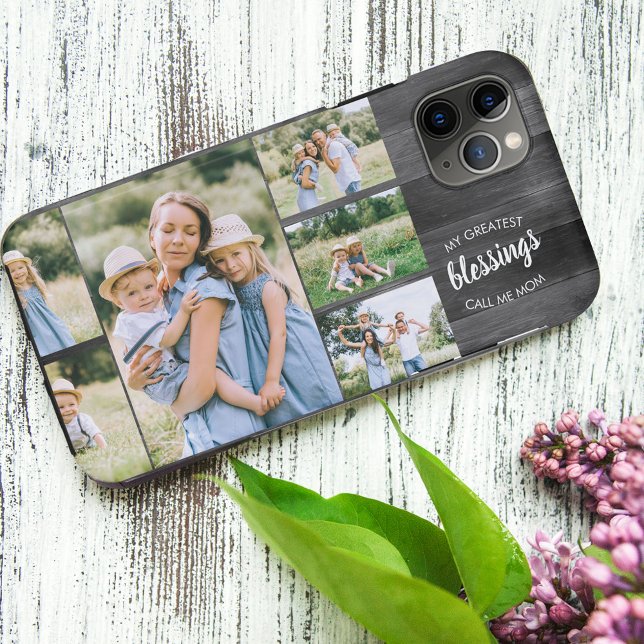 Greatest Blessings Quote 6 Photo Rustic Grey Wood Case-Mate iPhone Case (Creator Uploaded)