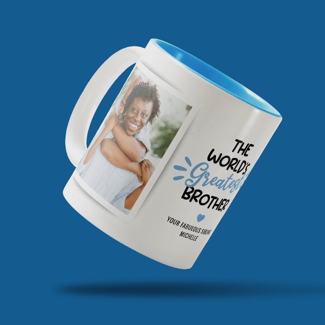 Greatest Brother 2 Photo Two-Tone Coffee Mug (Creator Uploaded)