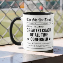 Greatest Coach Newspaper Headline Team Thank You