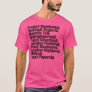 Greatest Conspiracies List  Project Bluebook Ufo'S T-Shirt