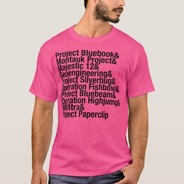 Greatest Conspiracies List  Project Bluebook Ufo'S T-Shirt (Front)