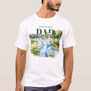 Greatest Dad Custom Photo Monogram Golf Course T-Shirt
