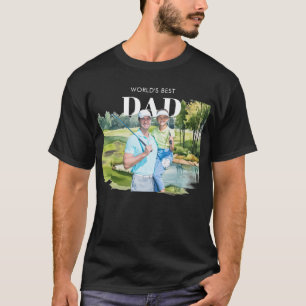 Greatest Dad Custom Photo Monogram Golf Course T-Shirt