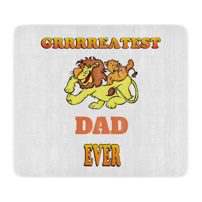 Greatest Dad Ever Glass Cutting Board (Front)