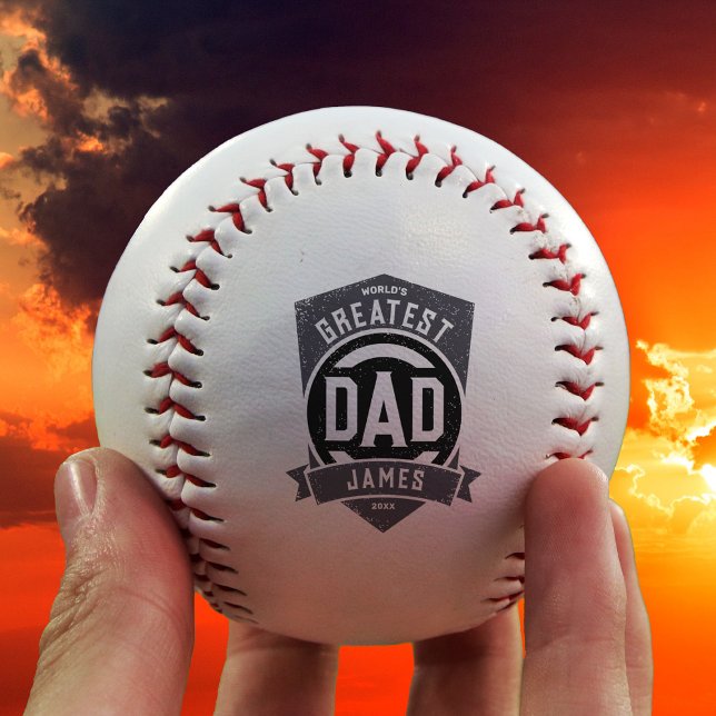 Greatest Dad Ever Modern Father's Day Gift Baseball (Creator Uploaded)