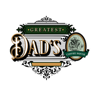Greatest Dad's Coffee House Retro Motorcycle Logo Travel Mug